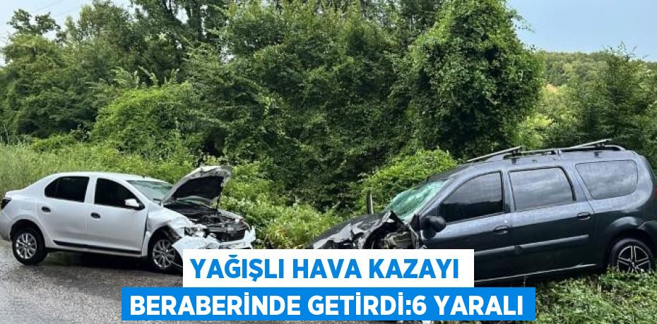 YAĞIŞLI HAVA KAZAYI BERABERİNDE GETİRDİ:6 YARALI