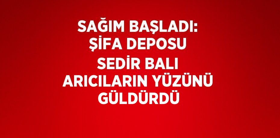 SAĞIM BAŞLADI: ŞİFA DEPOSU SEDİR BALI ARICILARIN YÜZÜNÜ GÜLDÜRDÜ