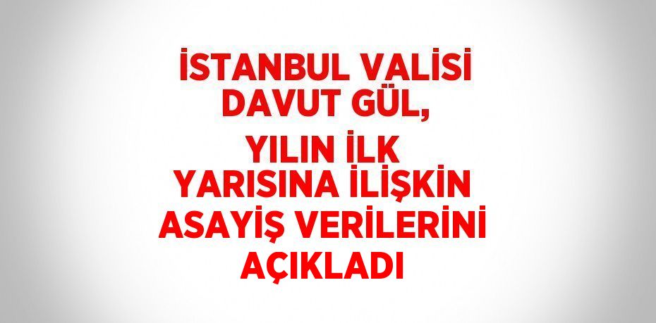 İSTANBUL VALİSİ DAVUT GÜL, YILIN İLK YARISINA İLİŞKİN ASAYİŞ VERİLERİNİ AÇIKLADI