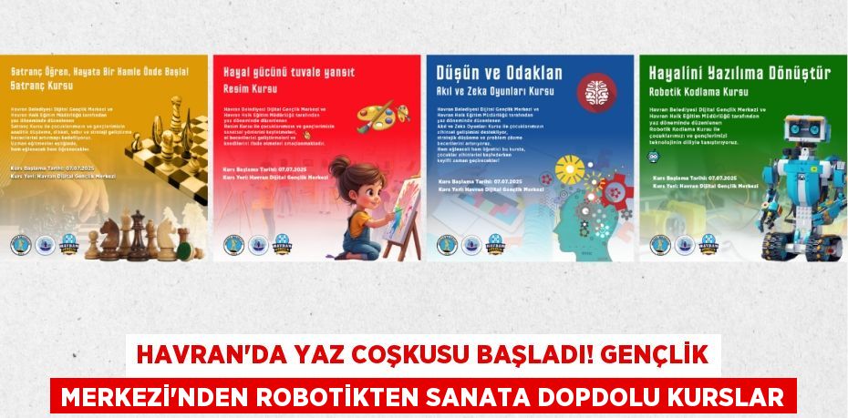 Havran'da Yaz Coşkusu Başladı! Gençlik Merkezi'nden Robotikten Sanata Dopdolu Kurslar