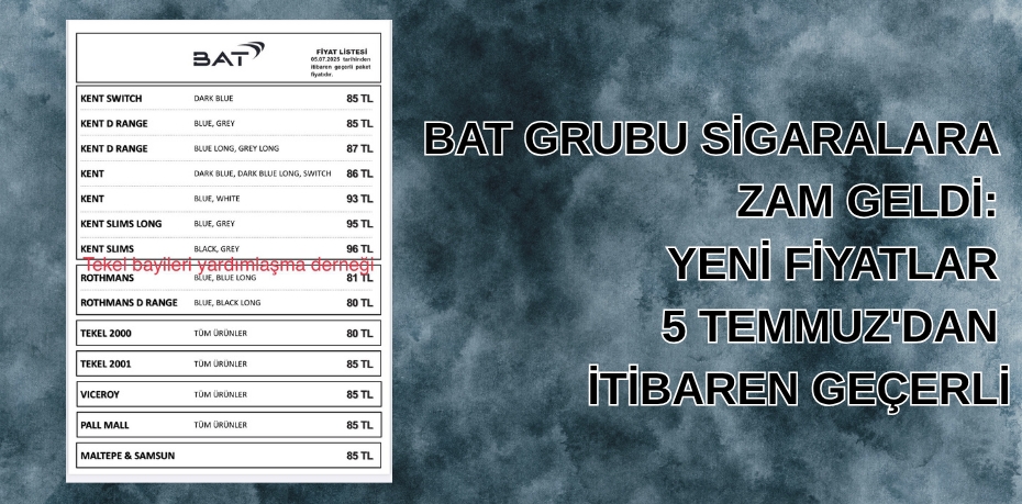 BAT Grubu Sigaralara Zam Geldi: Yeni Fiyatlar 5 Temmuz'dan İtibaren Geçerli