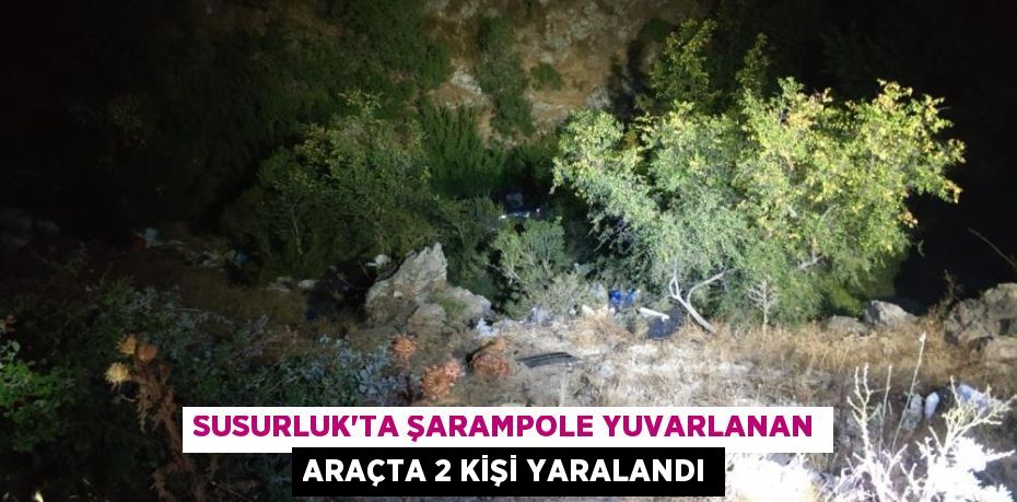 Susurluk’ta şarampole yuvarlanan araçta 2 kişi yaralandı