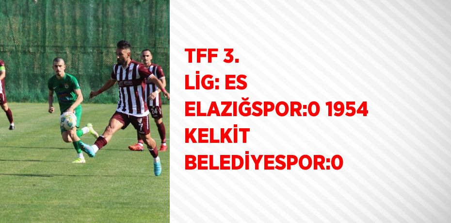 TFF 3. LİG: ES ELAZIĞSPOR:0 1954 KELKİT BELEDİYESPOR:0