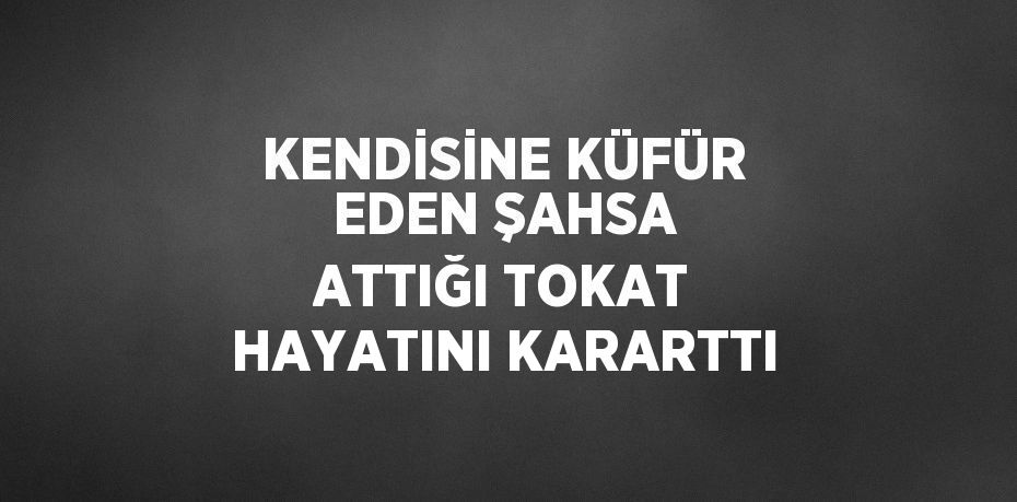 KENDİSİNE KÜFÜR EDEN ŞAHSA ATTIĞI TOKAT HAYATINI KARARTTI