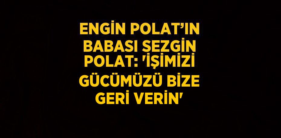 ENGİN POLAT’IN BABASI SEZGİN POLAT: 'İŞİMİZİ GÜCÜMÜZÜ BİZE GERİ VERİN'