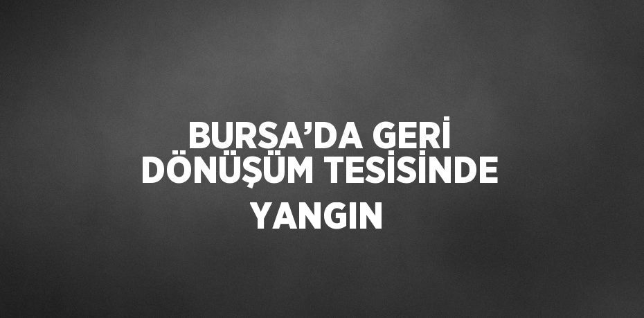 BURSA’DA GERİ DÖNÜŞÜM TESİSİNDE YANGIN