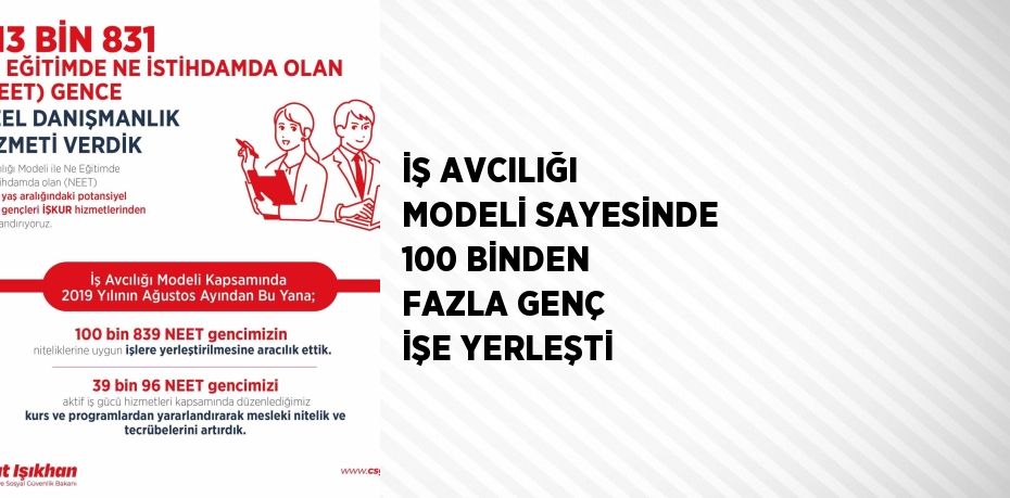 İŞ AVCILIĞI MODELİ SAYESİNDE 100 BİNDEN FAZLA GENÇ İŞE YERLEŞTİ