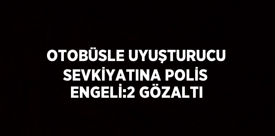 OTOBÜSLE UYUŞTURUCU SEVKİYATINA POLİS ENGELİ:2 GÖZALTI