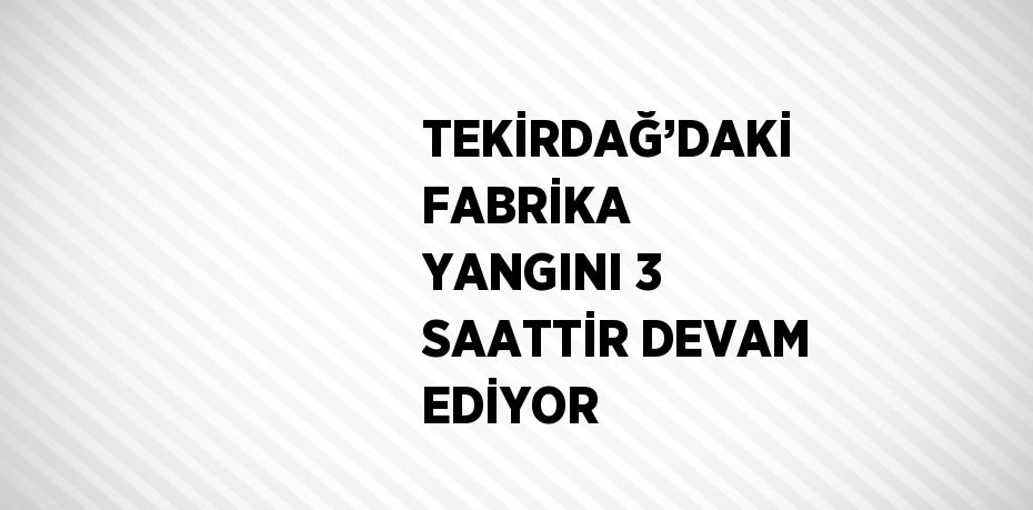 TEKİRDAĞ’DAKİ FABRİKA YANGINI 3 SAATTİR DEVAM EDİYOR