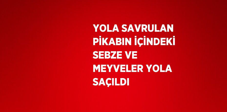 YOLA SAVRULAN PİKABIN İÇİNDEKİ SEBZE VE MEYVELER YOLA SAÇILDI