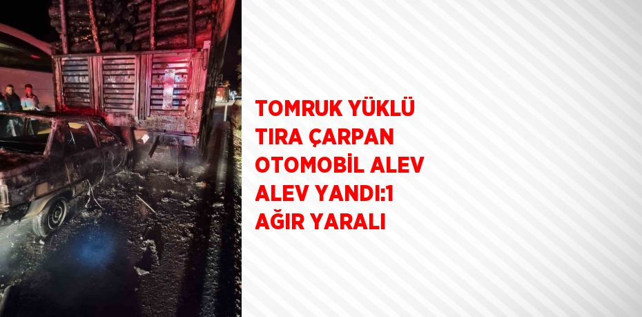 TOMRUK YÜKLÜ TIRA ÇARPAN OTOMOBİL ALEV ALEV YANDI:1 AĞIR YARALI