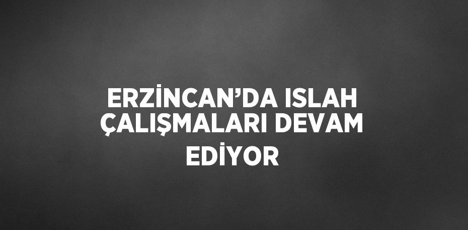 ERZİNCAN’DA ISLAH ÇALIŞMALARI DEVAM EDİYOR