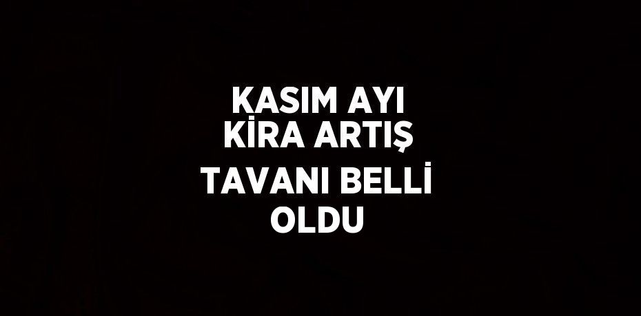 KASIM AYI KİRA ARTIŞ TAVANI BELLİ OLDU