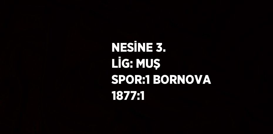 NESİNE 3. LİG: MUŞ SPOR:1 BORNOVA 1877:1