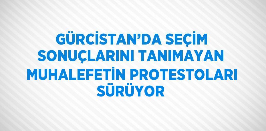 GÜRCİSTAN’DA SEÇİM SONUÇLARINI TANIMAYAN MUHALEFETİN PROTESTOLARI SÜRÜYOR