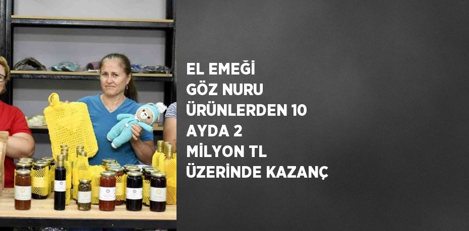 EL EMEĞİ GÖZ NURU ÜRÜNLERDEN 10 AYDA 2 MİLYON TL ÜZERİNDE KAZANÇ