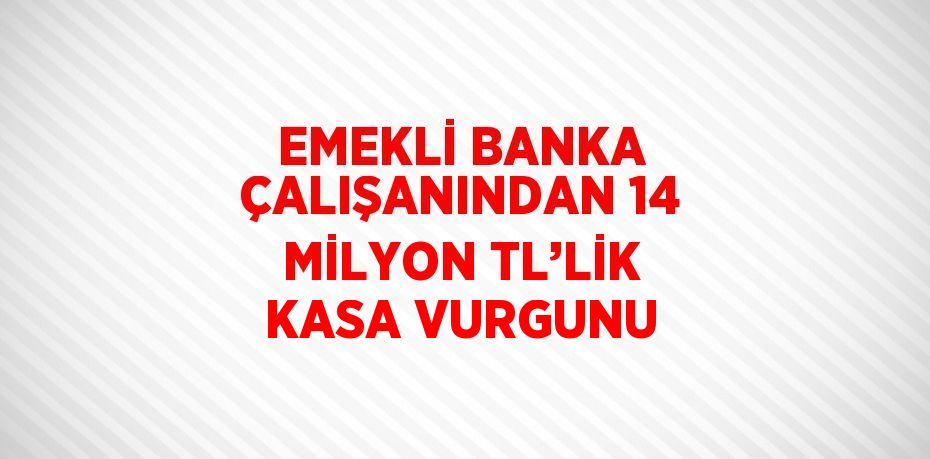 EMEKLİ BANKA ÇALIŞANINDAN 14 MİLYON TL’LİK KASA VURGUNU