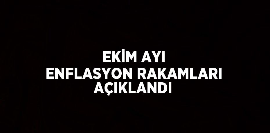 EKİM AYI ENFLASYON RAKAMLARI AÇIKLANDI