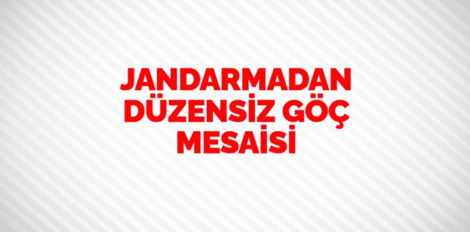 JANDARMADAN DÜZENSİZ GÖÇ MESAİSİ