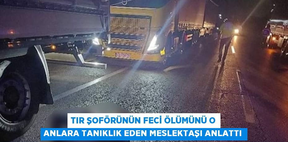 TIR ŞOFÖRÜNÜN FECİ ÖLÜMÜNÜ O ANLARA TANIKLIK EDEN MESLEKTAŞI ANLATTI