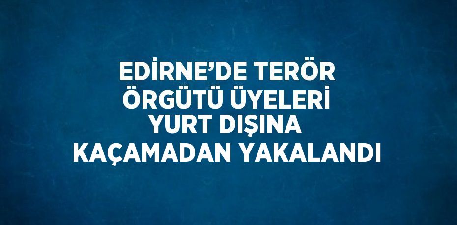 EDİRNE’DE TERÖR ÖRGÜTÜ ÜYELERİ YURT DIŞINA KAÇAMADAN YAKALANDI