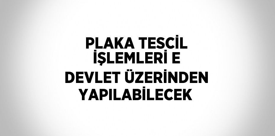 PLAKA TESCİL İŞLEMLERİ E DEVLET ÜZERİNDEN YAPILABİLECEK