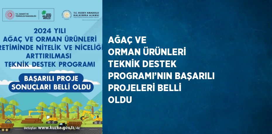 AĞAÇ VE ORMAN ÜRÜNLERİ TEKNİK DESTEK PROGRAMI’NIN BAŞARILI PROJELERİ BELLİ OLDU