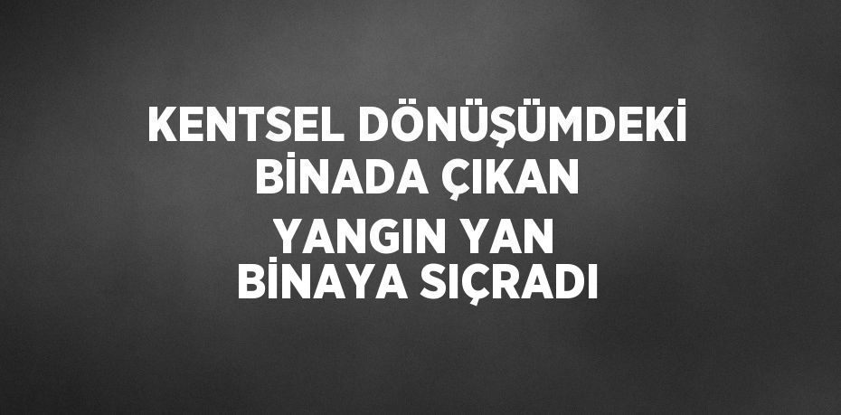 KENTSEL DÖNÜŞÜMDEKİ BİNADA ÇIKAN YANGIN YAN BİNAYA SIÇRADI