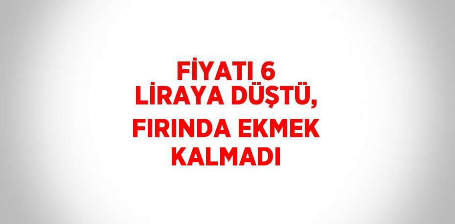 FİYATI 6 LİRAYA DÜŞTÜ, FIRINDA EKMEK KALMADI