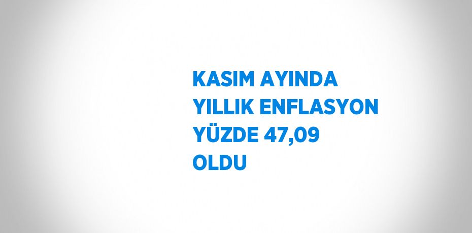 KASIM AYINDA YILLIK ENFLASYON YÜZDE 47,09 OLDU