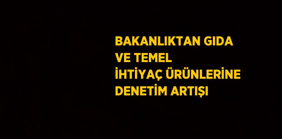 BAKANLIKTAN GIDA VE TEMEL İHTİYAÇ ÜRÜNLERİNE DENETİM ARTIŞI