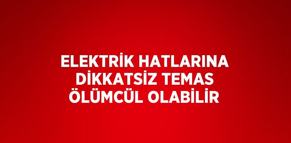 ELEKTRİK HATLARINA DİKKATSİZ TEMAS ÖLÜMCÜL OLABİLİR