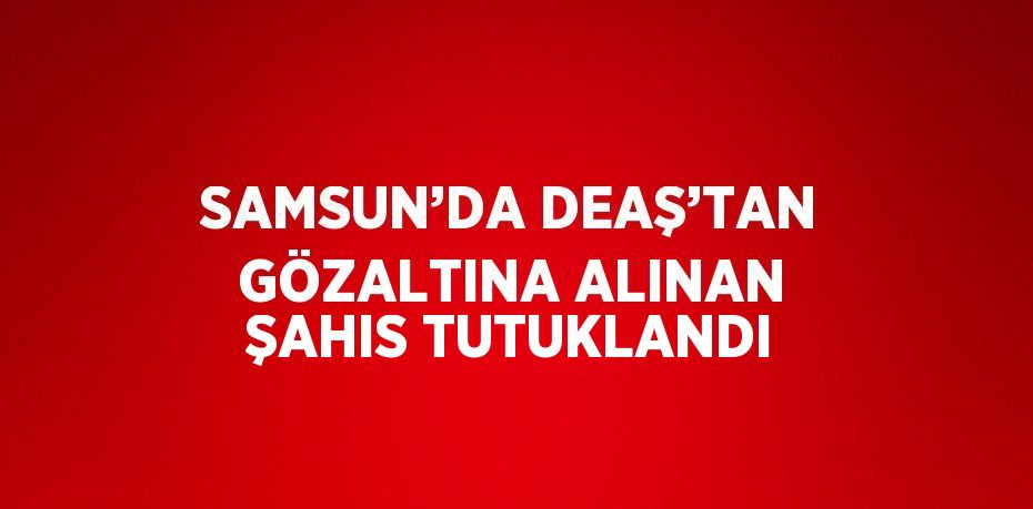 SAMSUN’DA DEAŞ’TAN GÖZALTINA ALINAN ŞAHIS TUTUKLANDI