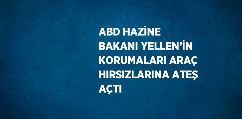 ABD HAZİNE BAKANI YELLEN’İN KORUMALARI ARAÇ HIRSIZLARINA ATEŞ AÇTI