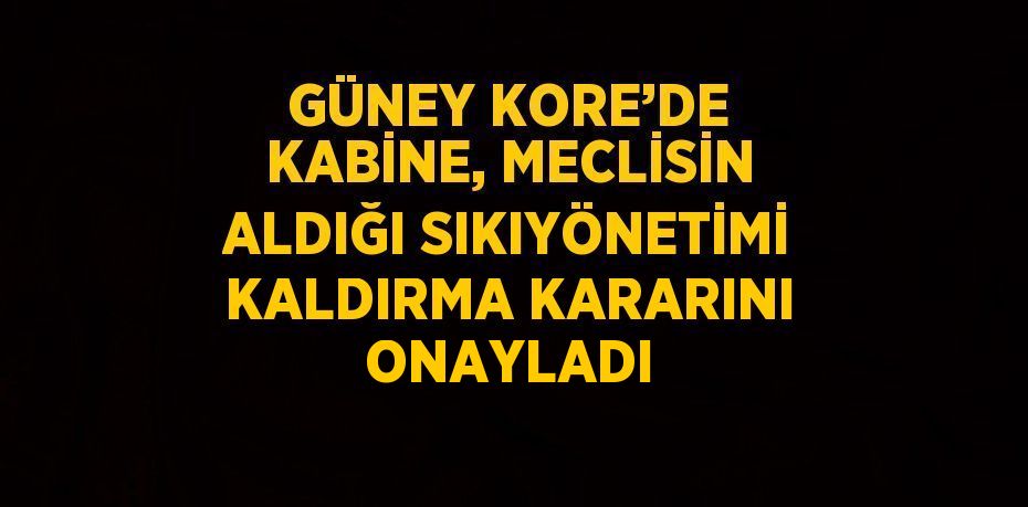 GÜNEY KORE’DE KABİNE, MECLİSİN ALDIĞI SIKIYÖNETİMİ KALDIRMA KARARINI ONAYLADI