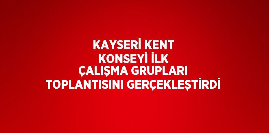 KAYSERİ KENT KONSEYİ İLK ÇALIŞMA GRUPLARI TOPLANTISINI GERÇEKLEŞTİRDİ