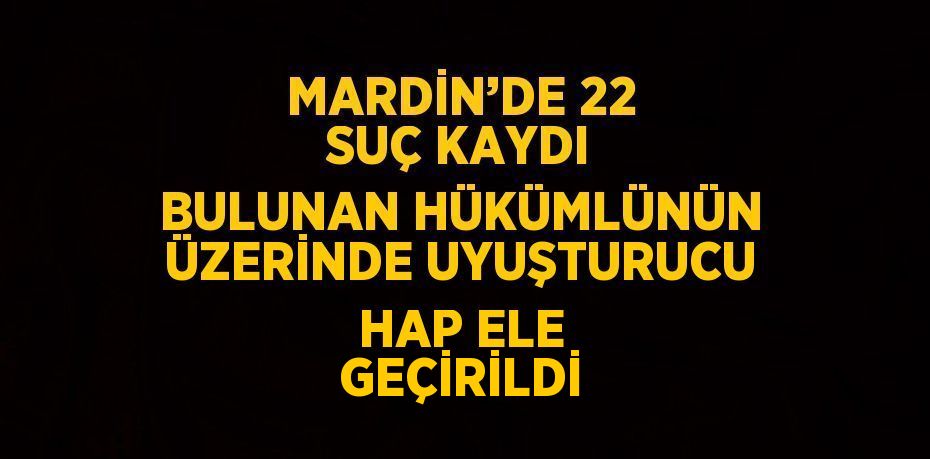 MARDİN’DE 22 SUÇ KAYDI BULUNAN HÜKÜMLÜNÜN ÜZERİNDE UYUŞTURUCU HAP ELE GEÇİRİLDİ