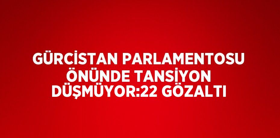 GÜRCİSTAN PARLAMENTOSU ÖNÜNDE TANSİYON DÜŞMÜYOR:22 GÖZALTI