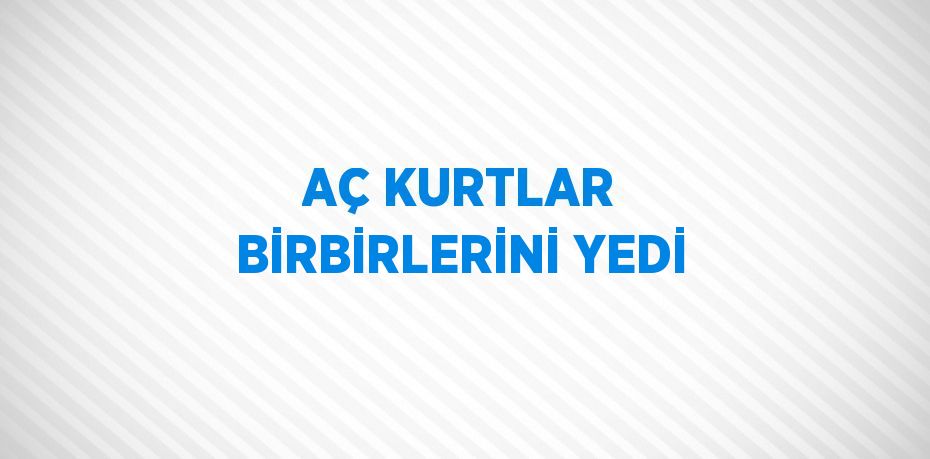 AÇ KURTLAR BİRBİRLERİNİ YEDİ