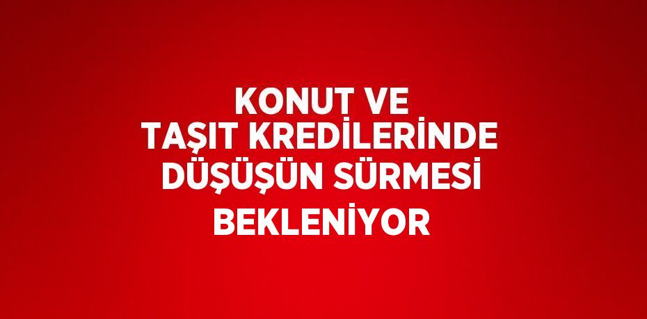 KONUT VE TAŞIT KREDİLERİNDE DÜŞÜŞÜN SÜRMESİ BEKLENİYOR