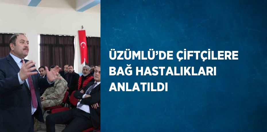 ÜZÜMLÜ’DE ÇİFTÇİLERE BAĞ HASTALIKLARI ANLATILDI