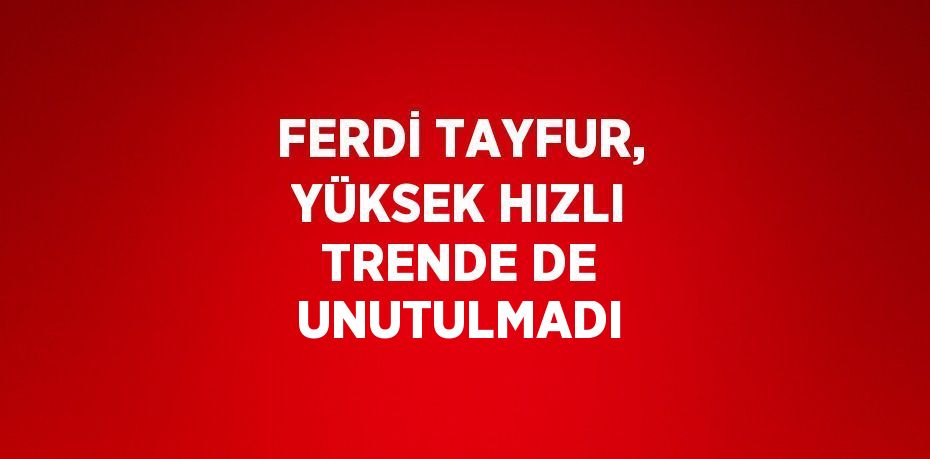 FERDİ TAYFUR, YÜKSEK HIZLI TRENDE DE UNUTULMADI