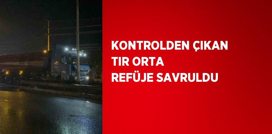 KONTROLDEN ÇIKAN TIR ORTA REFÜJE SAVRULDU