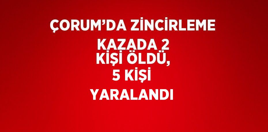 ÇORUM’DA ZİNCİRLEME KAZADA 2 KİŞİ ÖLDÜ, 5 KİŞİ YARALANDI