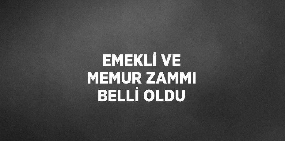 EMEKLİ VE MEMUR ZAMMI BELLİ OLDU
