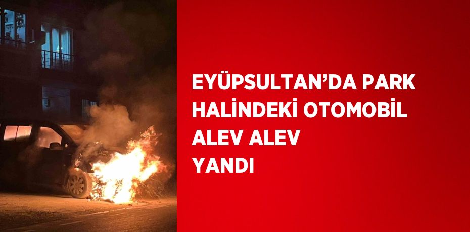 EYÜPSULTAN’DA PARK HALİNDEKİ OTOMOBİL ALEV ALEV YANDI