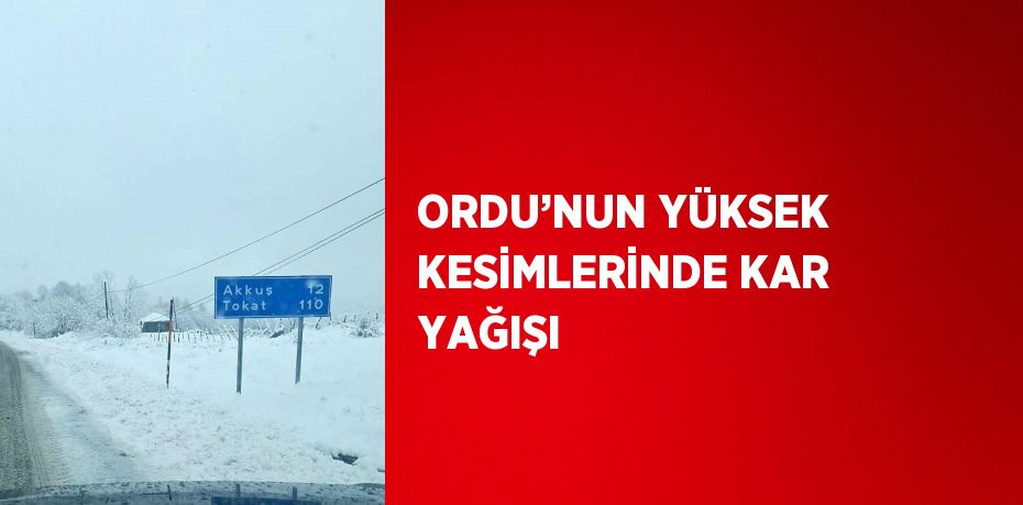 ORDU’NUN YÜKSEK KESİMLERİNDE KAR YAĞIŞI