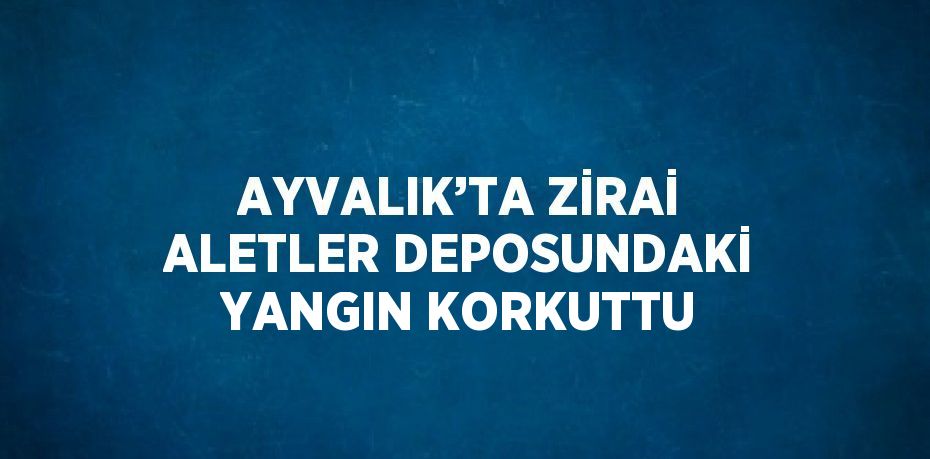 AYVALIK’TA ZİRAİ ALETLER DEPOSUNDAKİ YANGIN KORKUTTU