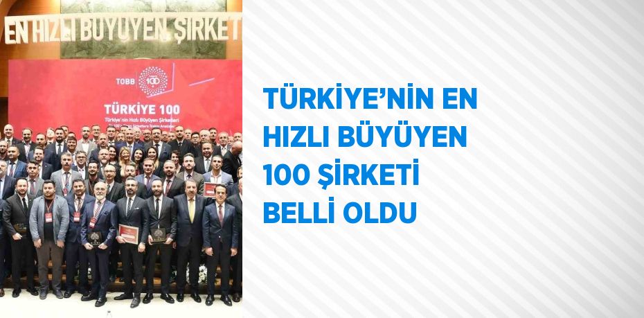 TÜRKİYE’NİN EN HIZLI BÜYÜYEN 100 ŞİRKETİ BELLİ OLDU