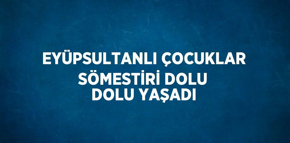 EYÜPSULTANLI ÇOCUKLAR SÖMESTİRİ DOLU DOLU YAŞADI